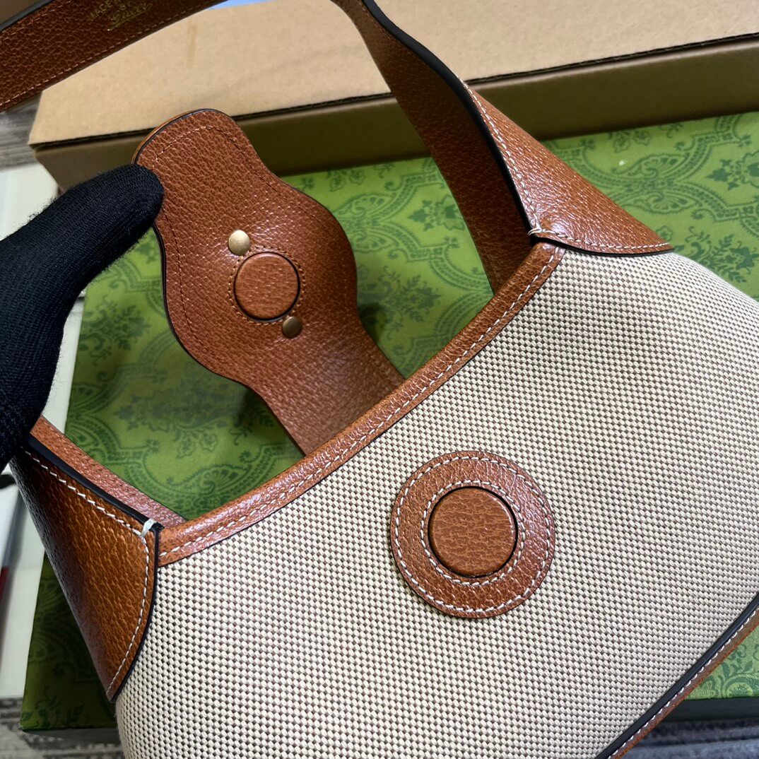 VBS735106 Aphrodite subaxillary bag 27cm Brown canvas cowhide