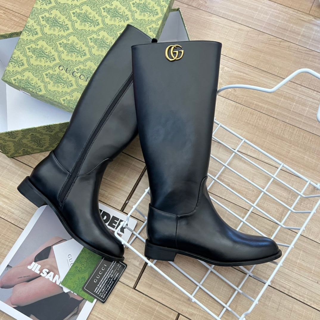 Vbs Vbs LEATHER HIGH BOOTS BLACK