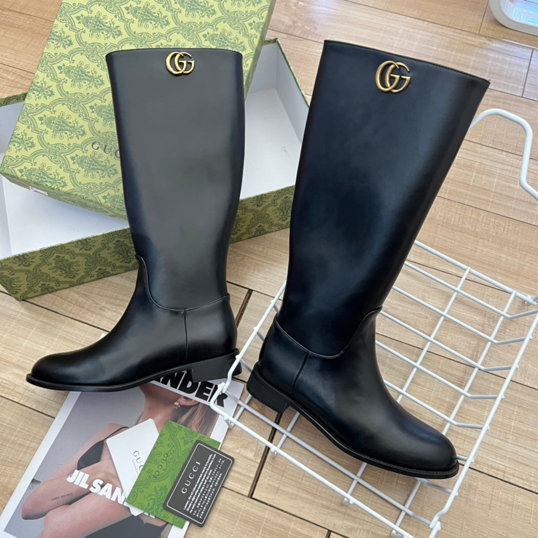 Vbs Vbs LEATHER HIGH BOOTS BLACK