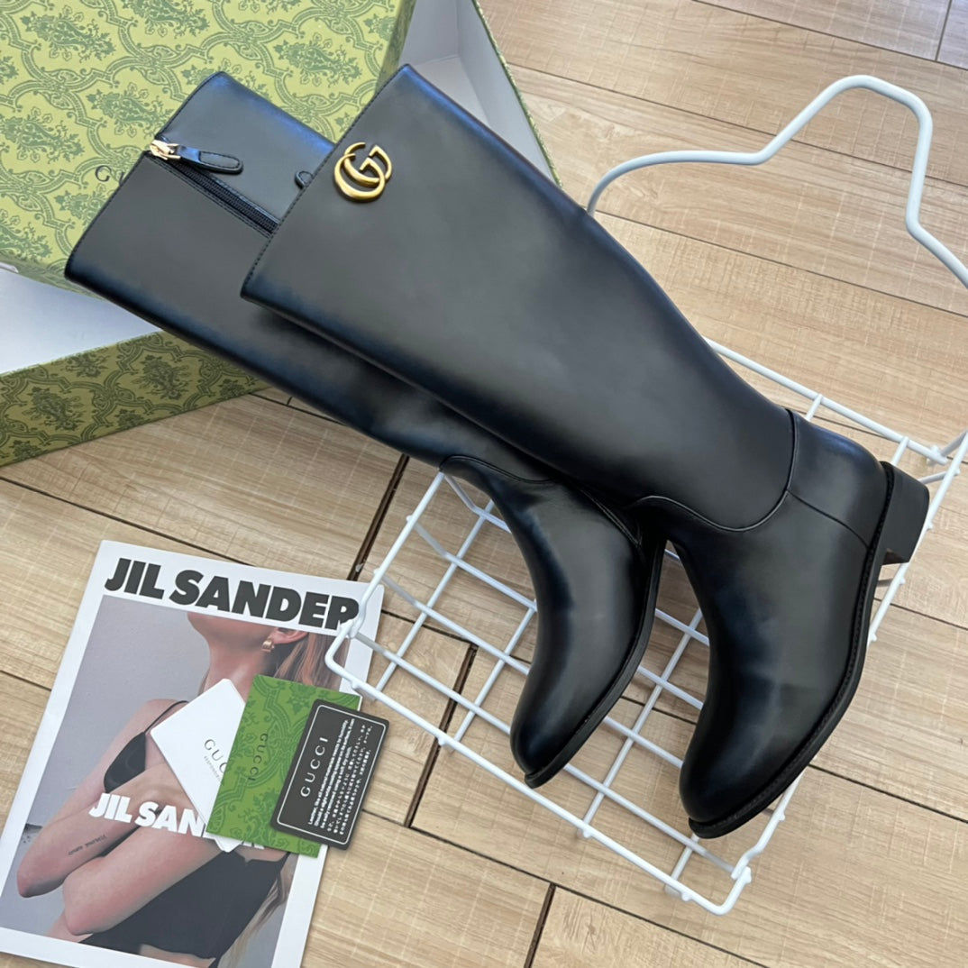 Vbs Vbs LEATHER HIGH BOOTS BLACK