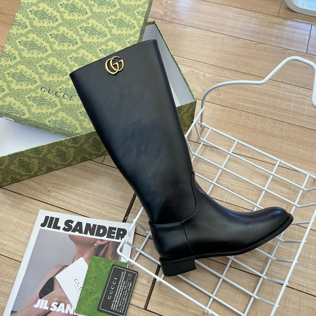 Vbs Vbs LEATHER HIGH BOOTS BLACK
