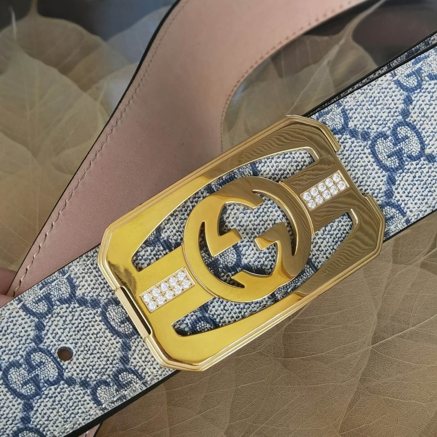 VBS BELT Cowhide leather white gold buckle wide 3.8cm Popular belt