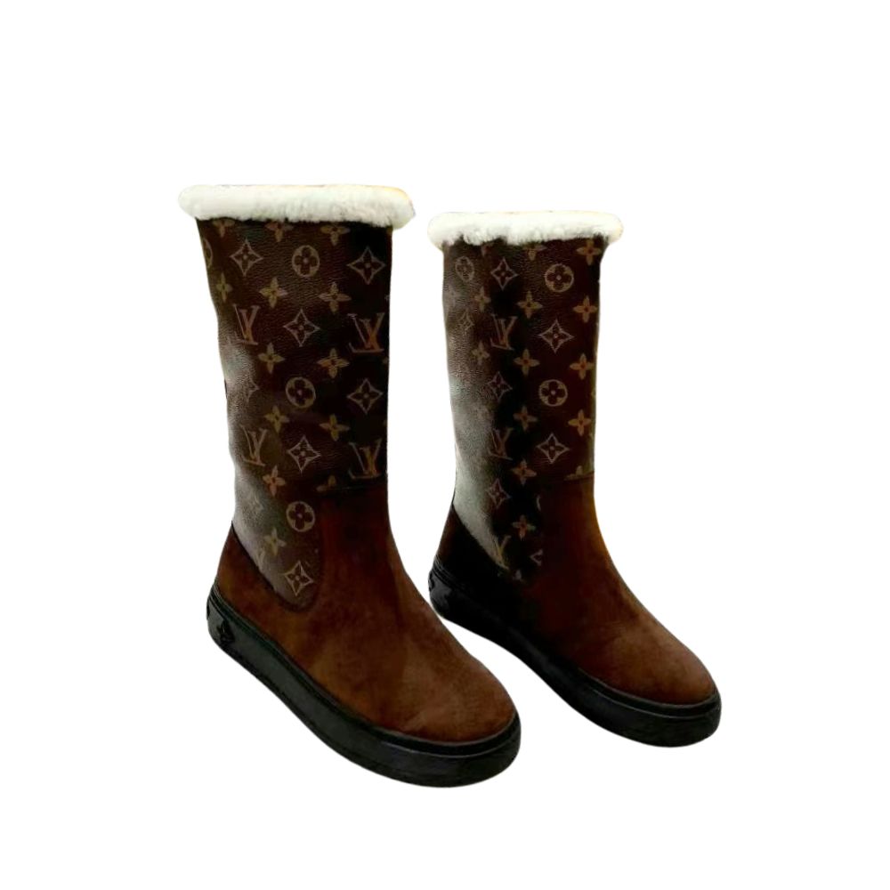 nmb SUEDE MONOGRAM BOOTS BROWN