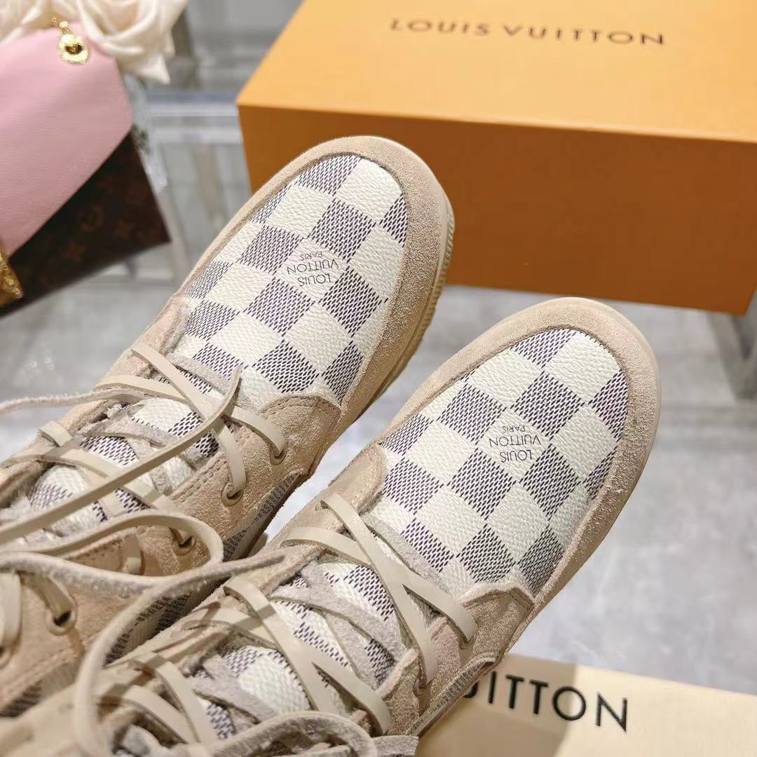 nmb LAUREATE PLATFORM DESERT BOOT DAMIER AZURE
