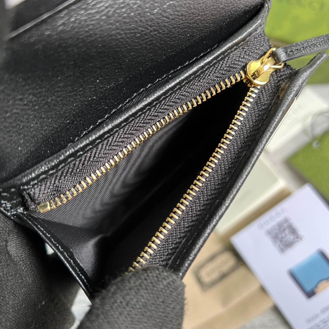 VBS-676150 wallet black White Leather