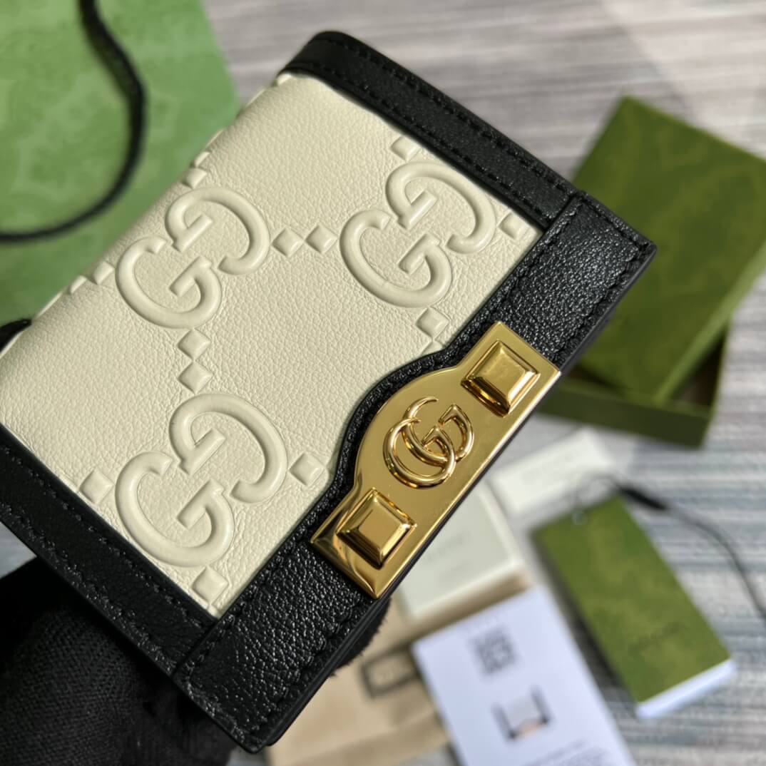 VBS-676150 wallet black White Leather