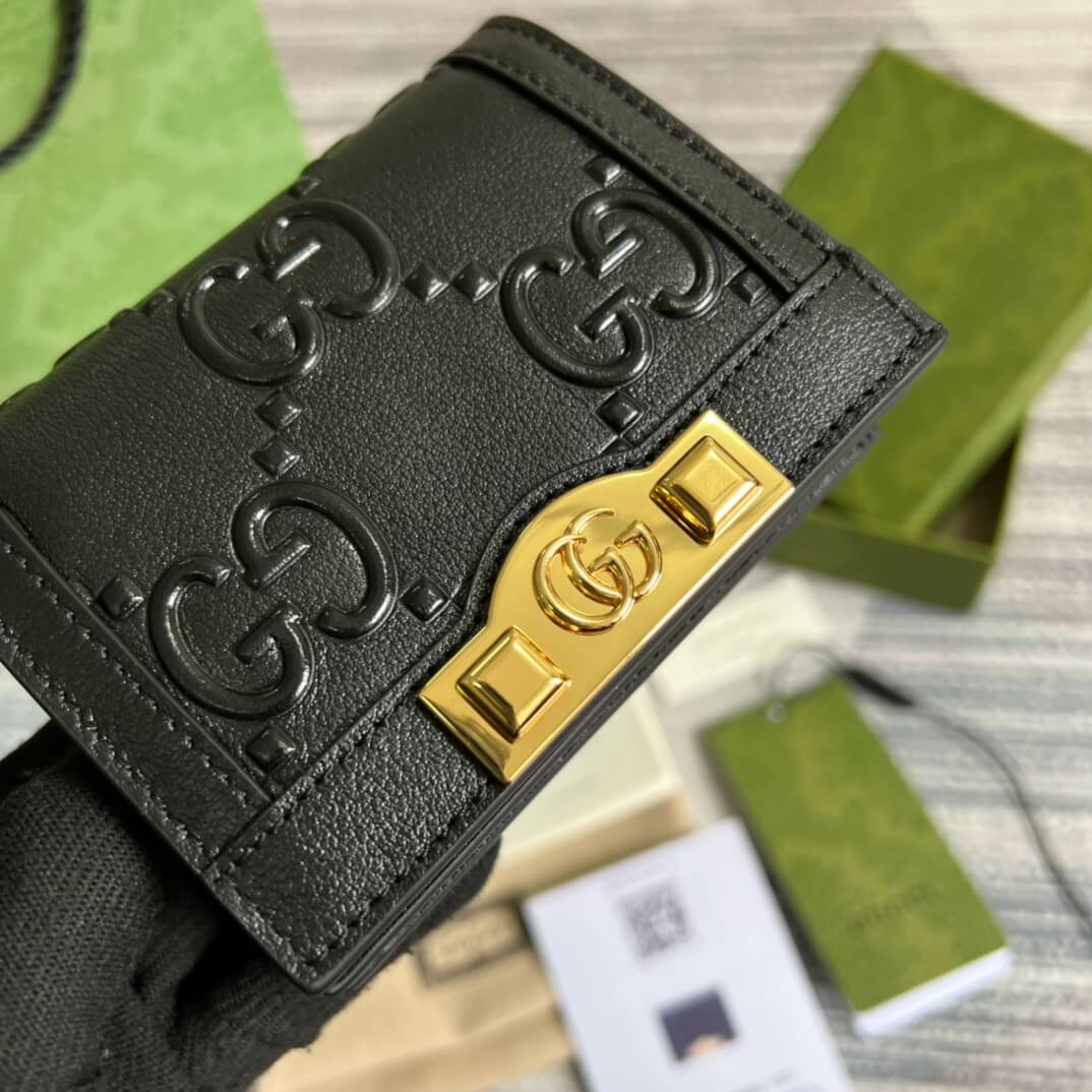 VBS-676150 wallet black White Leather