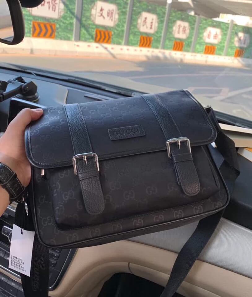VBS3398-6 Men's bag shoulder bag black cross body bags black cowhide