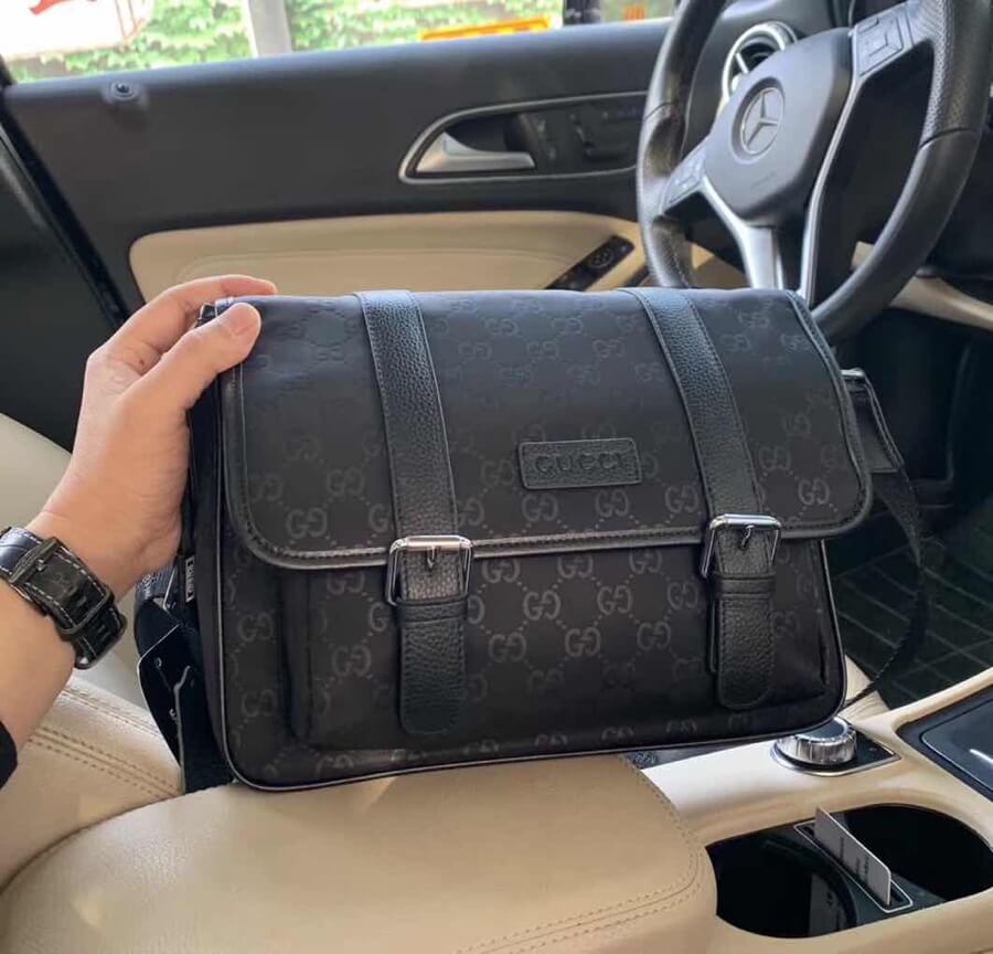 VBS3398-6 Men's bag shoulder bag black cross body bags black cowhide