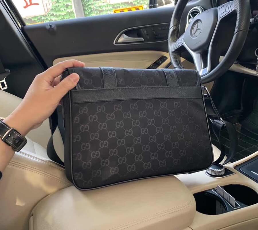 VBS3398-6 Men's bag shoulder bag black cross body bags black cowhide