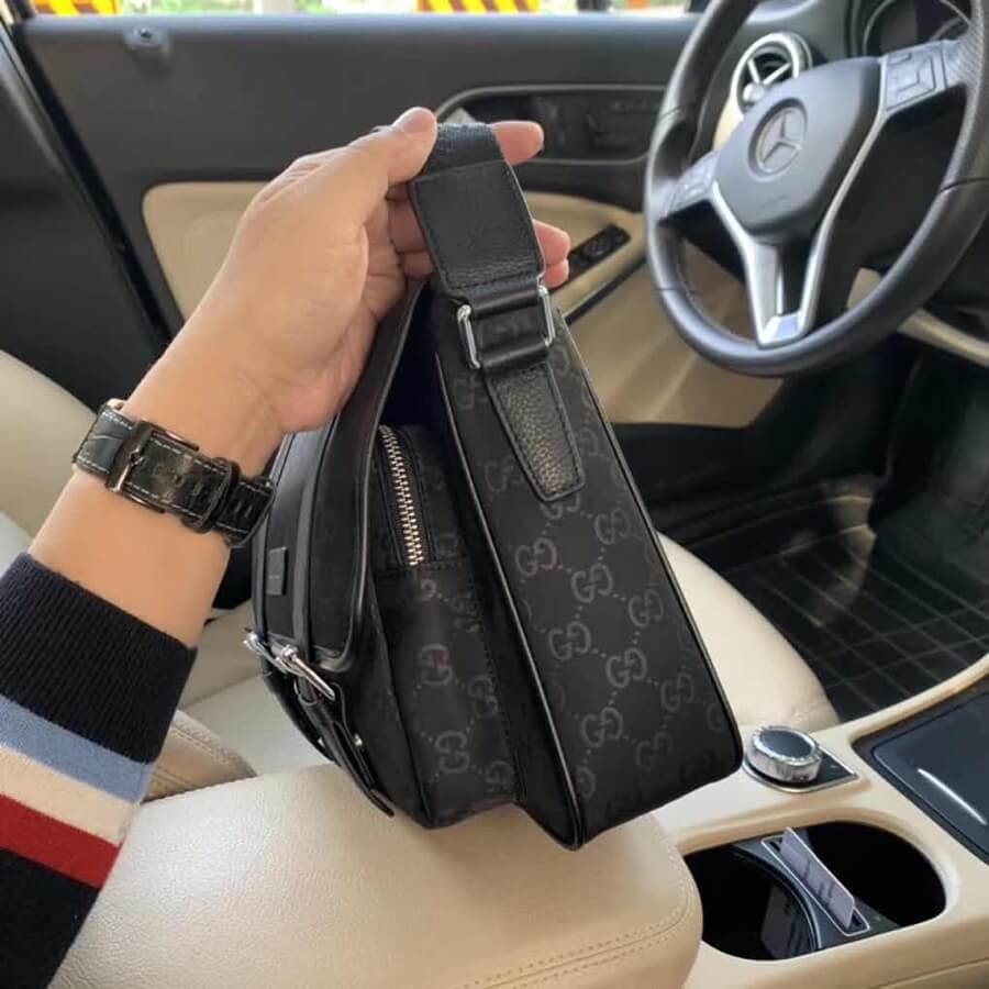 VBS3398-6 Men's bag shoulder bag black cross body bags black cowhide