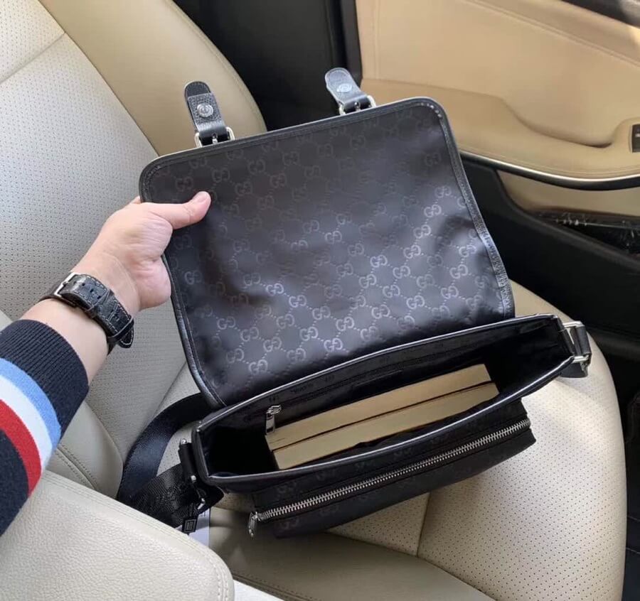 VBS3398-6 Men's bag shoulder bag black cross body bags black cowhide