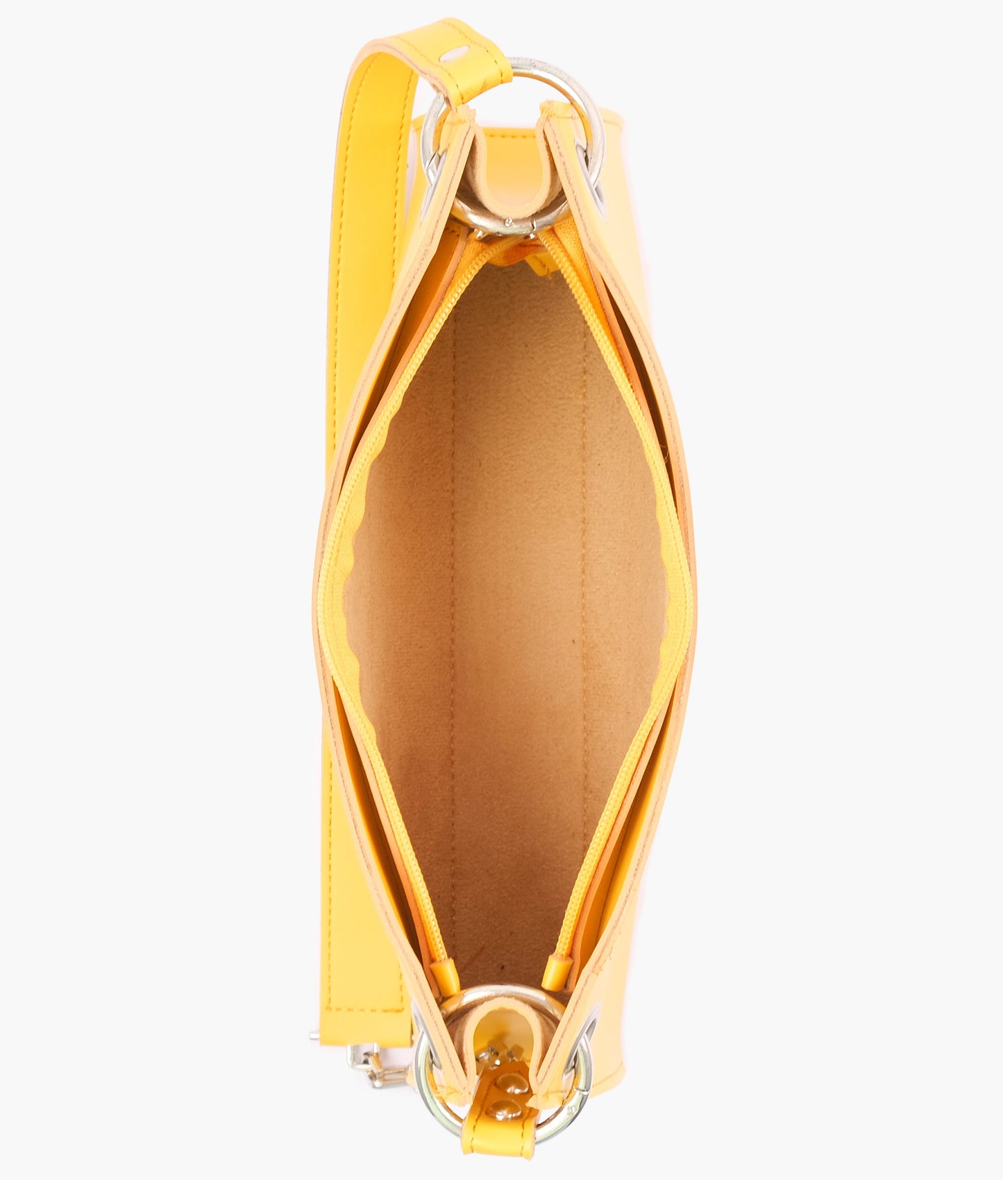 Yellow elongated chain handle purse